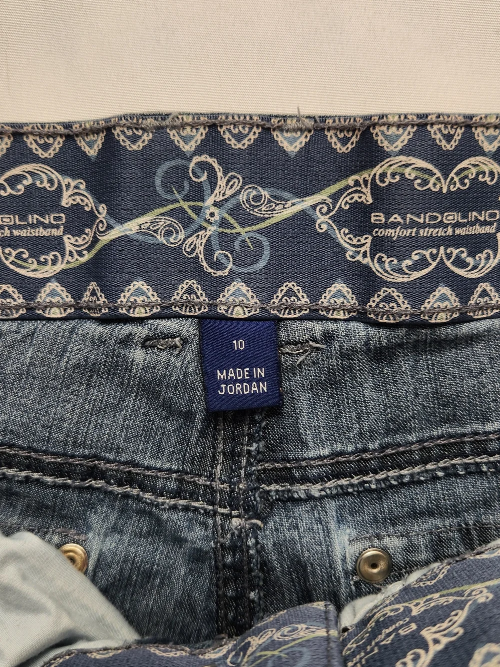 ⭐Bandolino Blu Comfort Stretch Capri Jeans Streetwear Casual Summer Size 10